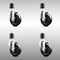 Service Caster 4 Inch 316SS Soft Rubber Wheel Swivel 1-7/8 Inch Expanding Stem Caster Set SCC SCC-SS316EX20S414-SRS-178-4 - alternate 1